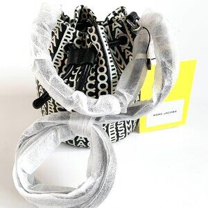 Marc Jacobs "The Monogram" Black & White Leather Mini Bucket Bag